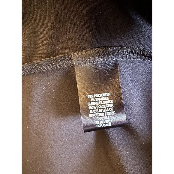 Roz & Ali Little Black Elegant Bell Sleeve Shift Dress Size 1X 16 Wedding Plus - Picture 7 of 8